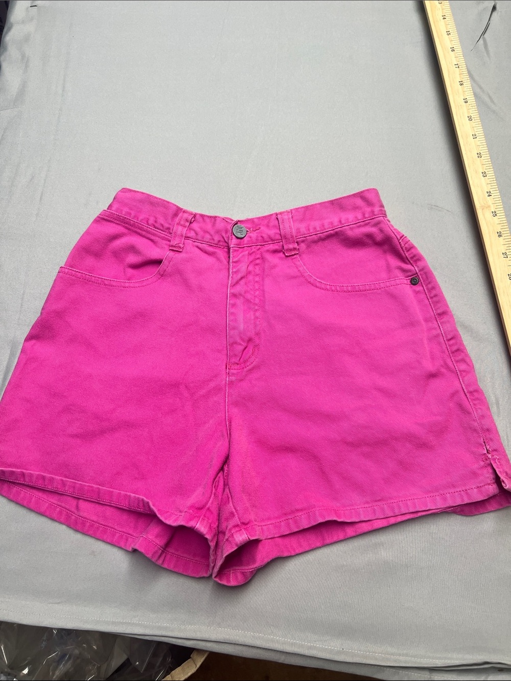 NY Jeans New York & Company Hot Pink Denim Shorts High Rise Cotton Womens 6